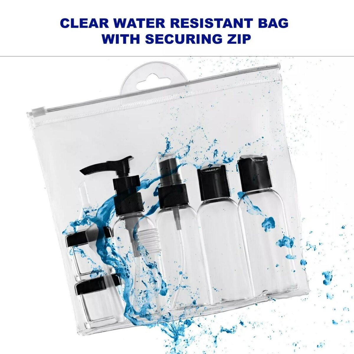 9 Piece Clear Travel 91fdd24950b0e2d92823f1d2c3be1b17