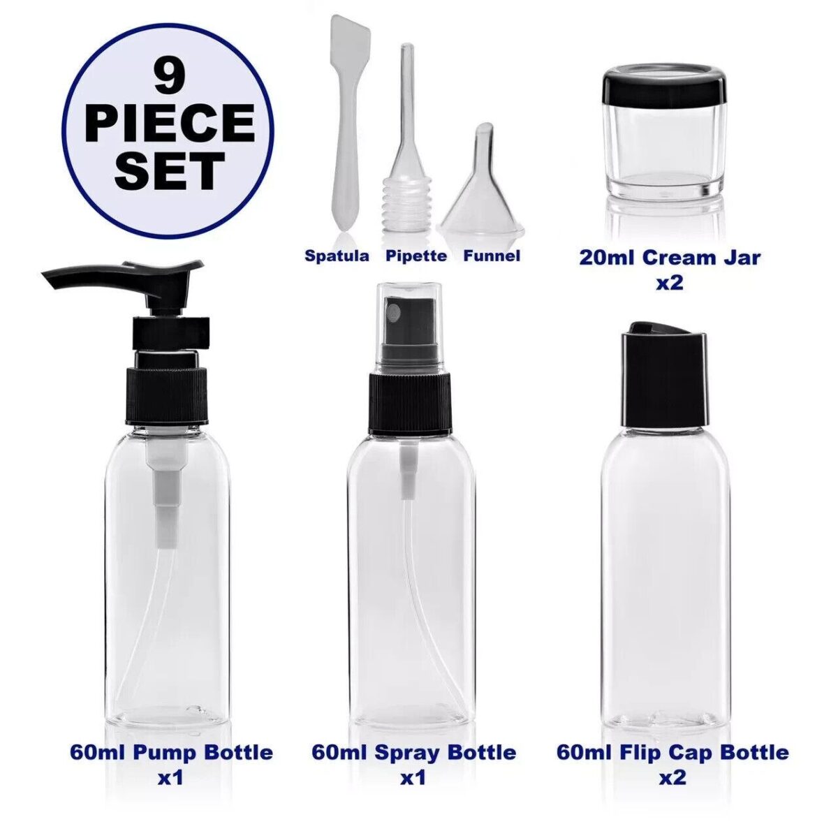 9 Piece Travel Bottl 33d8fba253bf3468ebb487bd1080fc68