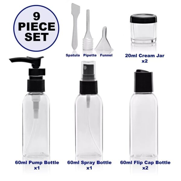 9 Piece Travel Bottl 33d8fba253bf3468ebb487bd1080fc68