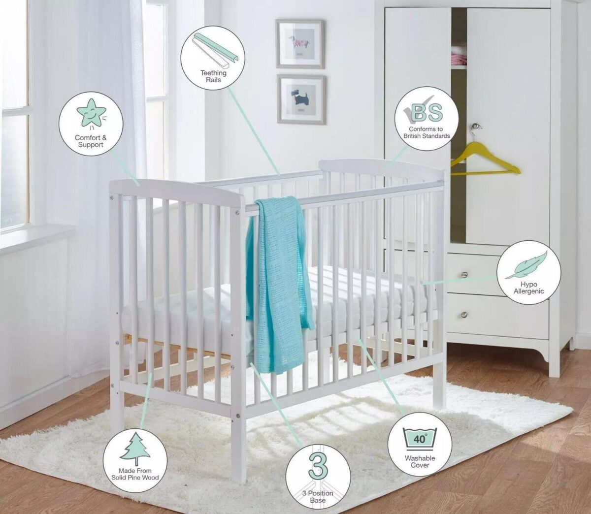 Baby Compact Cot Whi 3b58377c05ed7b89182d30da4176e20b
