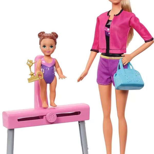 Barbie FXP39 Gymnastics Coach Dolls and Playset