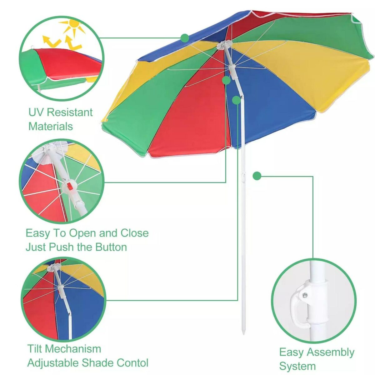 Beach Parasol Rainbo 7eccc3002c98284736c9e7ac2d49b0b7