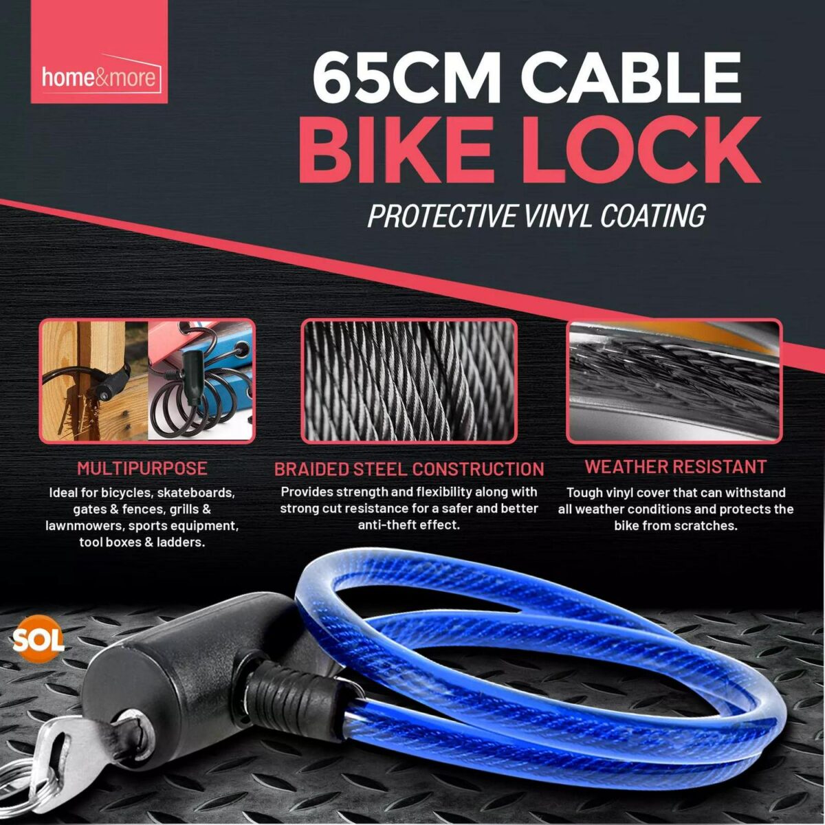 Bike Lock Cable with 037d7134163f0be071e4b5ead2e0c895