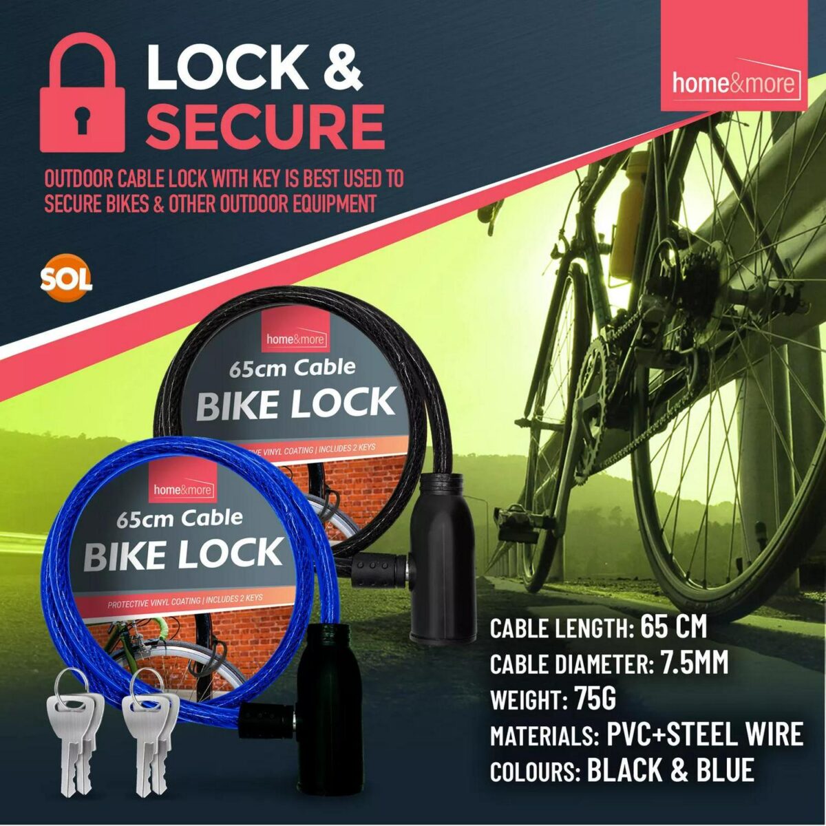 Bike Lock Cable with 2f7b1e109568ac4b75eab2ee306b7b91