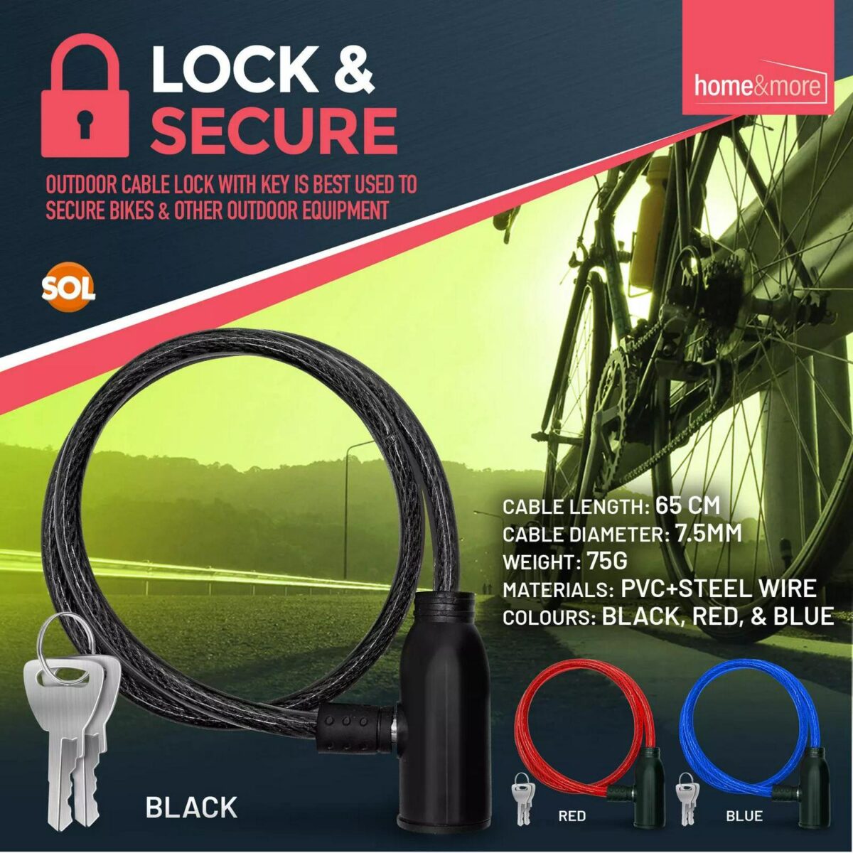 Bike Lock Cable with 3768af2031b40e37cdb5866aa70e3f0d