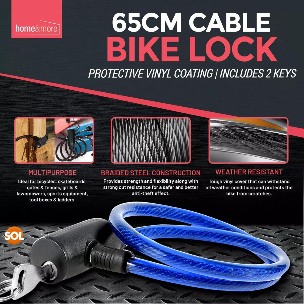 Bike Lock Cable with 6dce11d67934b9985ac2a4a4171d9f59