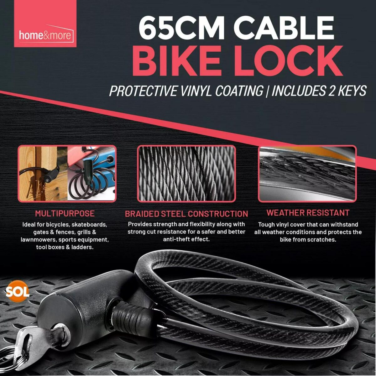 Bike Lock Cable with f6f40267e55f9e4c53b9ea073628004a