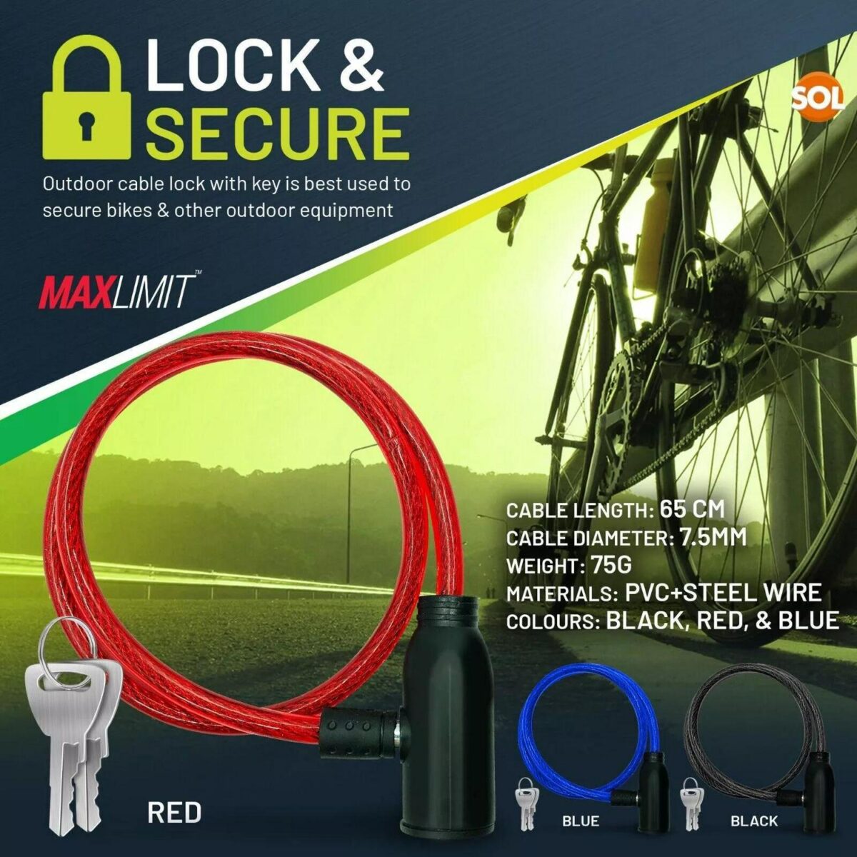 Bike Lock Cable with fbce7e6fd2201035d2fb72763b77af5e
