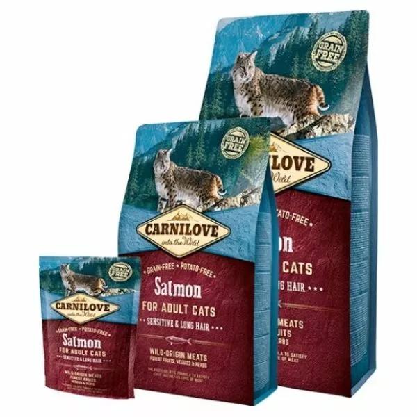 Carnilove Salmon Cat Adult Dry Food Grain-Free For Sensitive and Long Hair Health