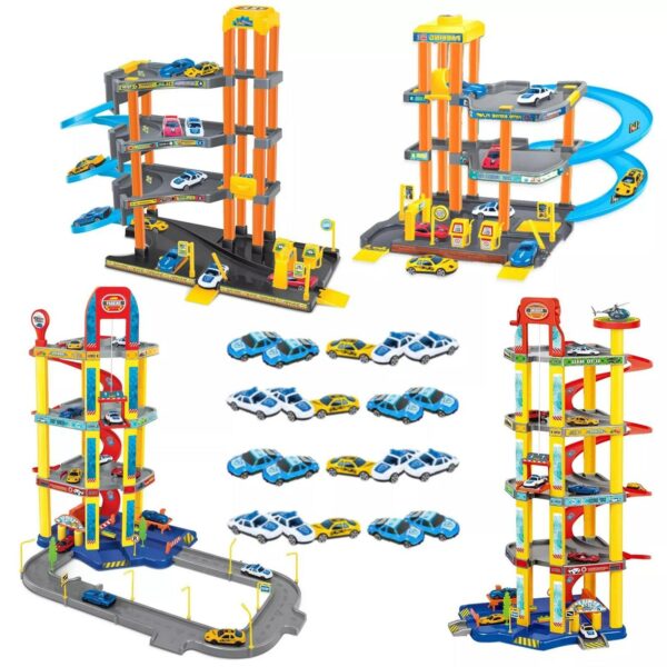 Children Multi Storey Parking lots Play Garage Construction Toy Gift for Boys
