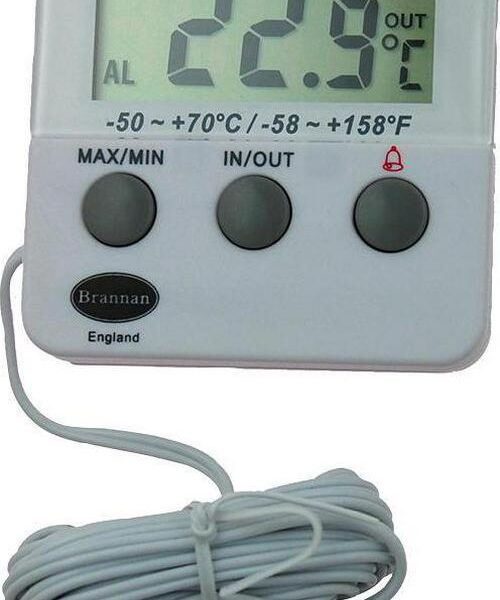 Digital Fridge Thermometer with Alarm, 2m Probe and Max/Min Feature -50C to +70C-