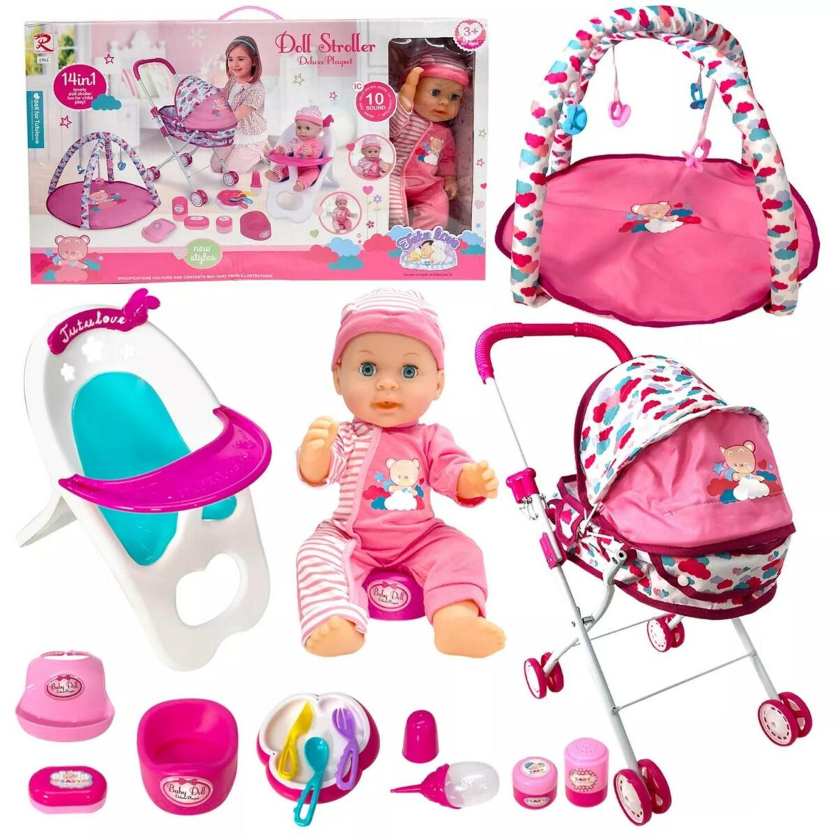 Doll Stroller Set fo 589e6e5430b21fffad8fbc284fd1c462