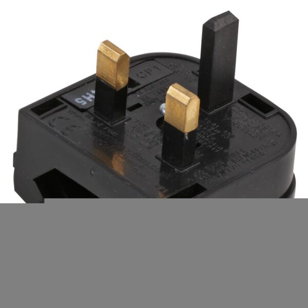 Euro to UK Converter Plug, 8A, Black-
