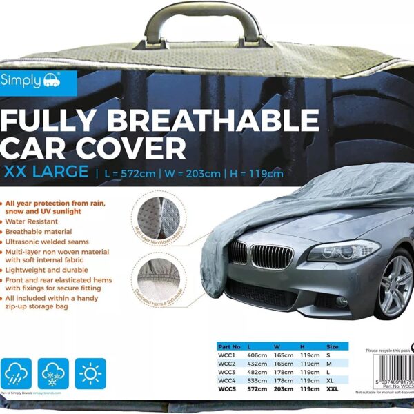 Extra Large XXL Water resistant and Breathable Indoor Outdoor Car Full Cover
