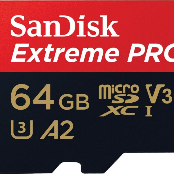 Extreme Pro MicroSDXC Class 10 A2 U3 V30 Memory Card, 64GB 200MB/s 90MB/s-