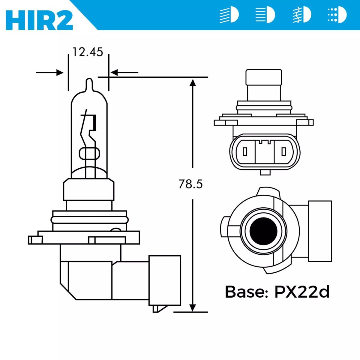 HIR2 Headlight Bulb 200791d770439e80489ee4881c56fa66
