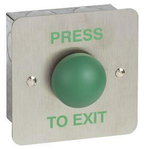 Heavy-Duty Green Dome Press to Exit Button Flush Fit-