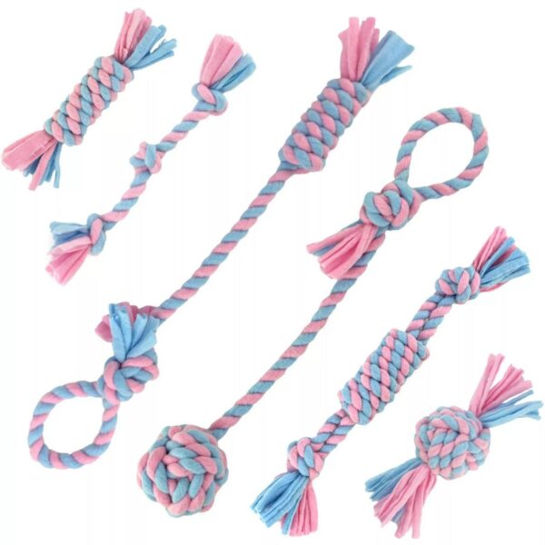 HugglePets Fleece Dog Toy Rope Super Soft Teeth Cleaning Toys Log Tug Ball Knot