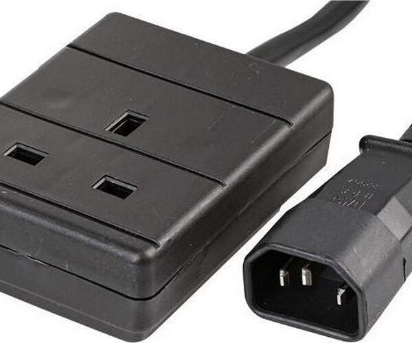IEC C14 Plug to 13A UK Socket Power Lead, 1m-