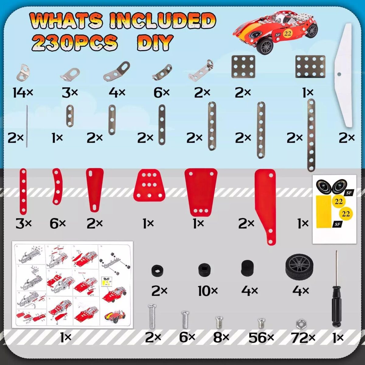 Kids 230 PCs Racing 8a38a44f4638c60b9fba406154a2b603