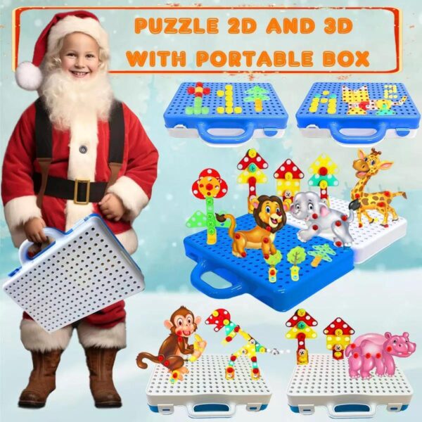 Kids 289 PC Building Block Set with Electric Drill Construction Christmas Theme