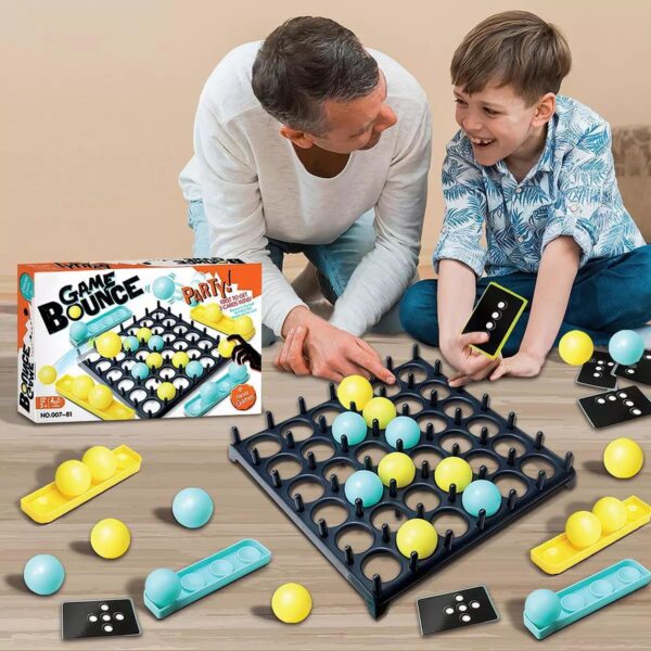 Kids Bouncing Ball Board Family Game and Cards Fun Activity Indoor Play Set Toy