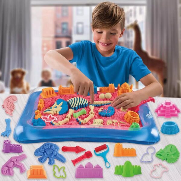 Kids Sand Kit 3000G Sand Art 55 Molds Inflatable Tray Creative Magic Sand Toy