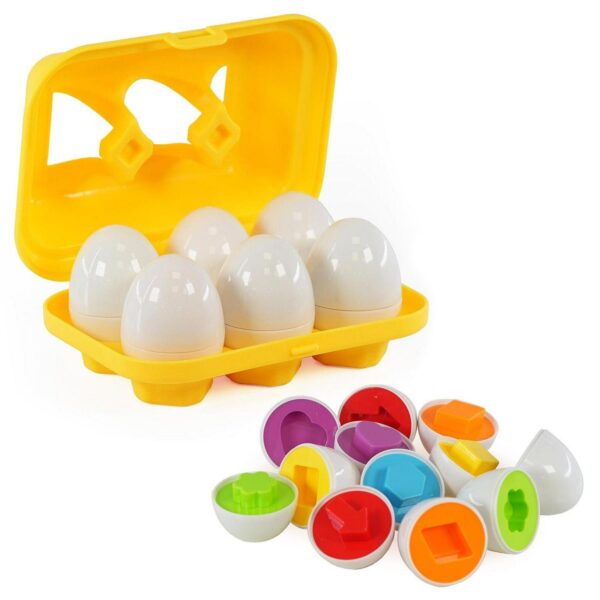 Matching Eggs Colour and Shape Sorter Toy Educational Sensory Puzzle Baby Learning