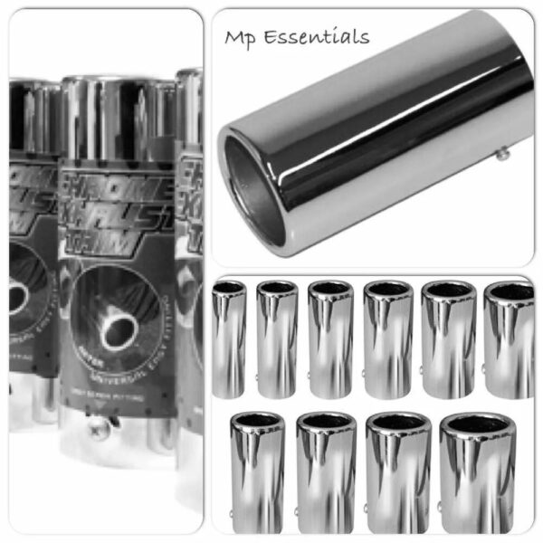 New Silver Chrome Car Muffler End Exhaust Trim Tail Pipe Tip (To fit up to 70mm)