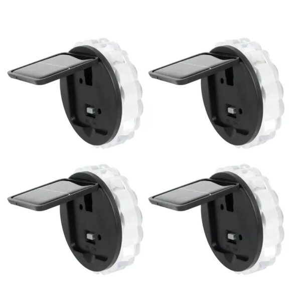Solar Fence Wall Light Pack of 4 Star Effect Eco Friendly No Wiring Garden Decor