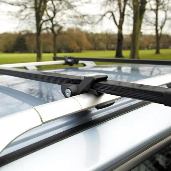 Summit Lockable Black Roof Bars Rack for Citroen Nemo, XM and ZX [Raised Rails]