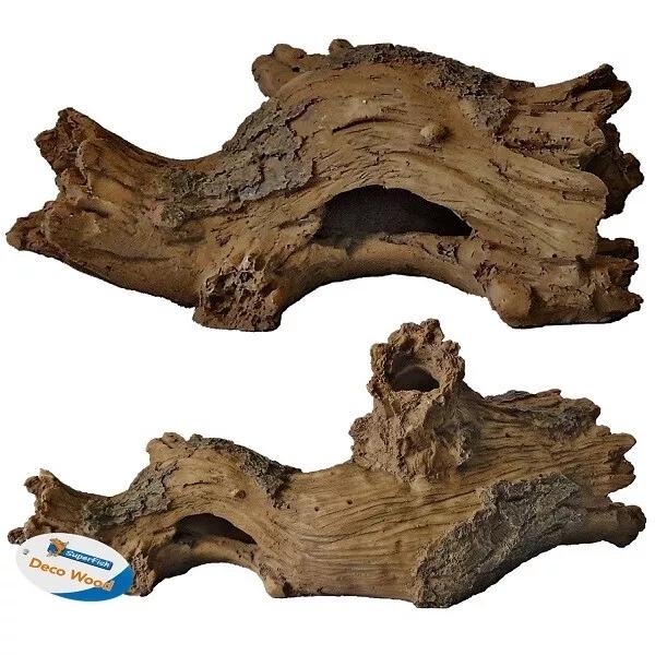 SuperFish Log Wood Aquarium Ornament Realistic Looking Safe Driftwood Decoration