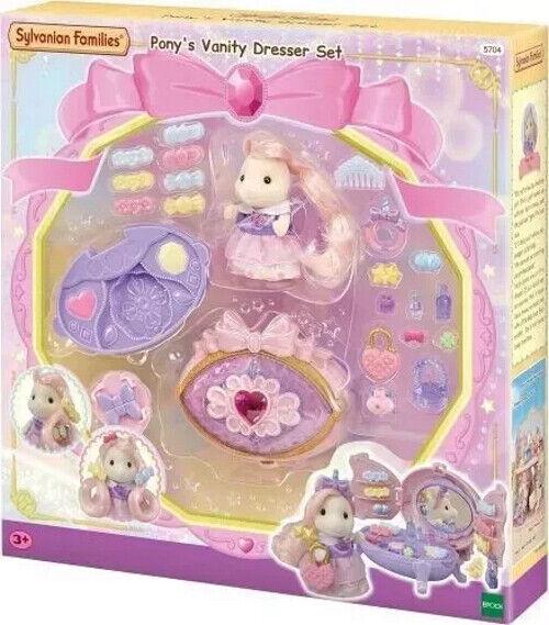 Sylvanian Families Pony's Vanity Dresser Set Pony New (Box Damaged)