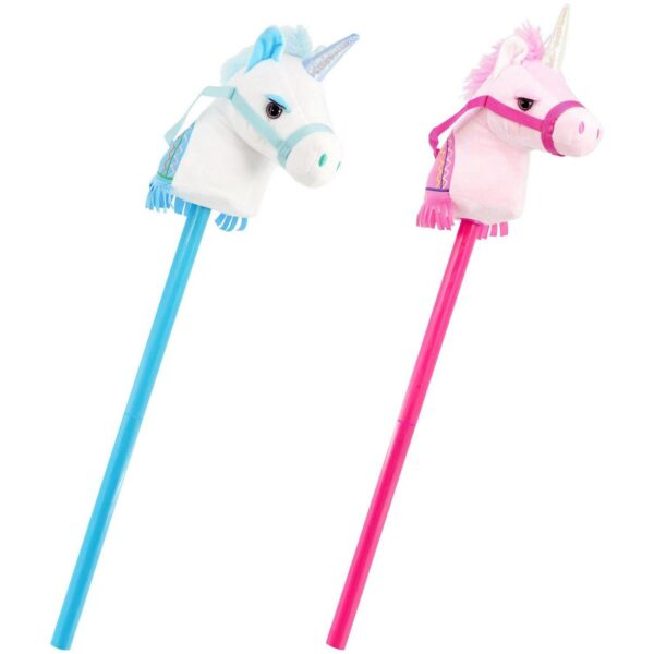 Unicorn Hobby Horse Soft Toy with Sounds, Strap and Portable Design for Kids