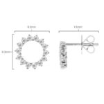 0.39ctw Round Brilliant Cut Diamond Circle Stud Earrings, 18ct White Gold - Image 5
