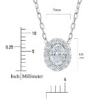 0.40ctw Oval and Round Brilliant Cut Diamond Halo Pendant, 14ct White Gold - Image 4