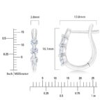 0.50ctw Round Brilliant Cut Diamond 3 Stone Hoop Earrings, 14ct White Gold - Image 5