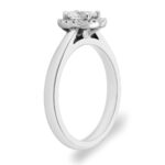 0.54ctw Oval and Round Brilliant Cut Diamond Halo Ring, Platinum - Image 5