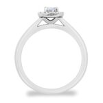 0.54ctw Oval and Round Brilliant Cut Diamond Halo Ring, Platinum - Image 6