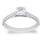 0.74ctw Round Brilliant Cut Diamond Ring, Platinum