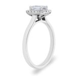 0.76ctw Emerald and Round Brilliant Cut Diamond Ring , Platinum - Image 5