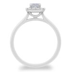 0.76ctw Emerald and Round Brilliant Cut Diamond Ring , Platinum - Image 6