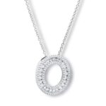0.85ctw Round Brilliant Cut Diamond 3 Row Circle Pendant, 18ct White Gold - Image 3
