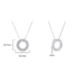 0.85ctw Round Brilliant Cut Diamond 3 Row Circle Pendant, 18ct White Gold - Image 4