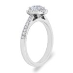 0.97ctw Round Brilliant Cut Diamond Halo Ring, Platinum - Image 5