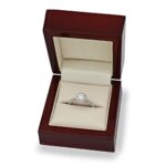 0.97ctw Round Brilliant Cut Diamond Halo Ring, Platinum - Image 3