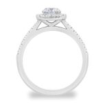 0.97ctw Round Brilliant Cut Diamond Halo Ring, Platinum - Image 6