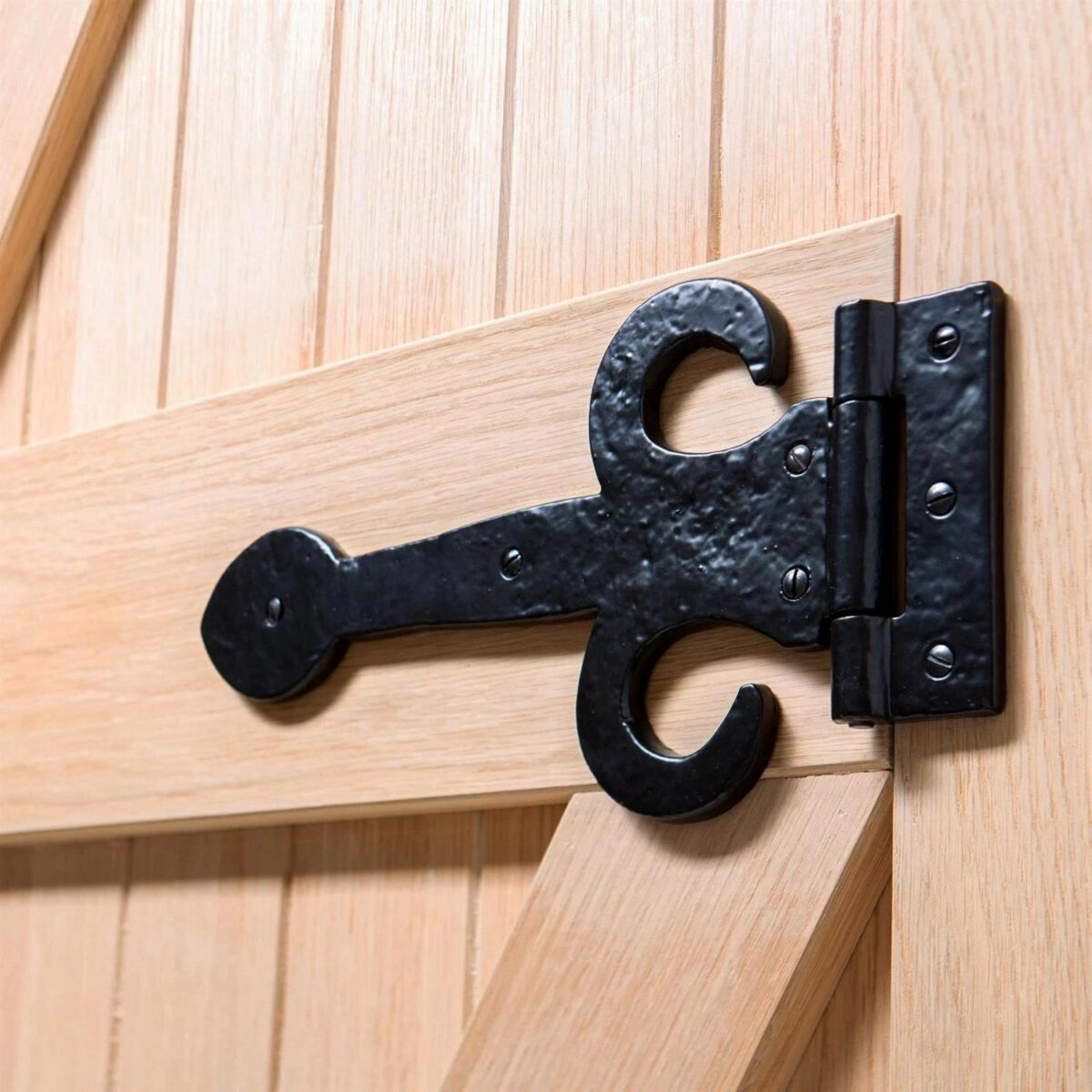 10x Arrowhead T-Hinge Cast Iron Antique Cupboard Door Hinges W300mm Black - Image 6