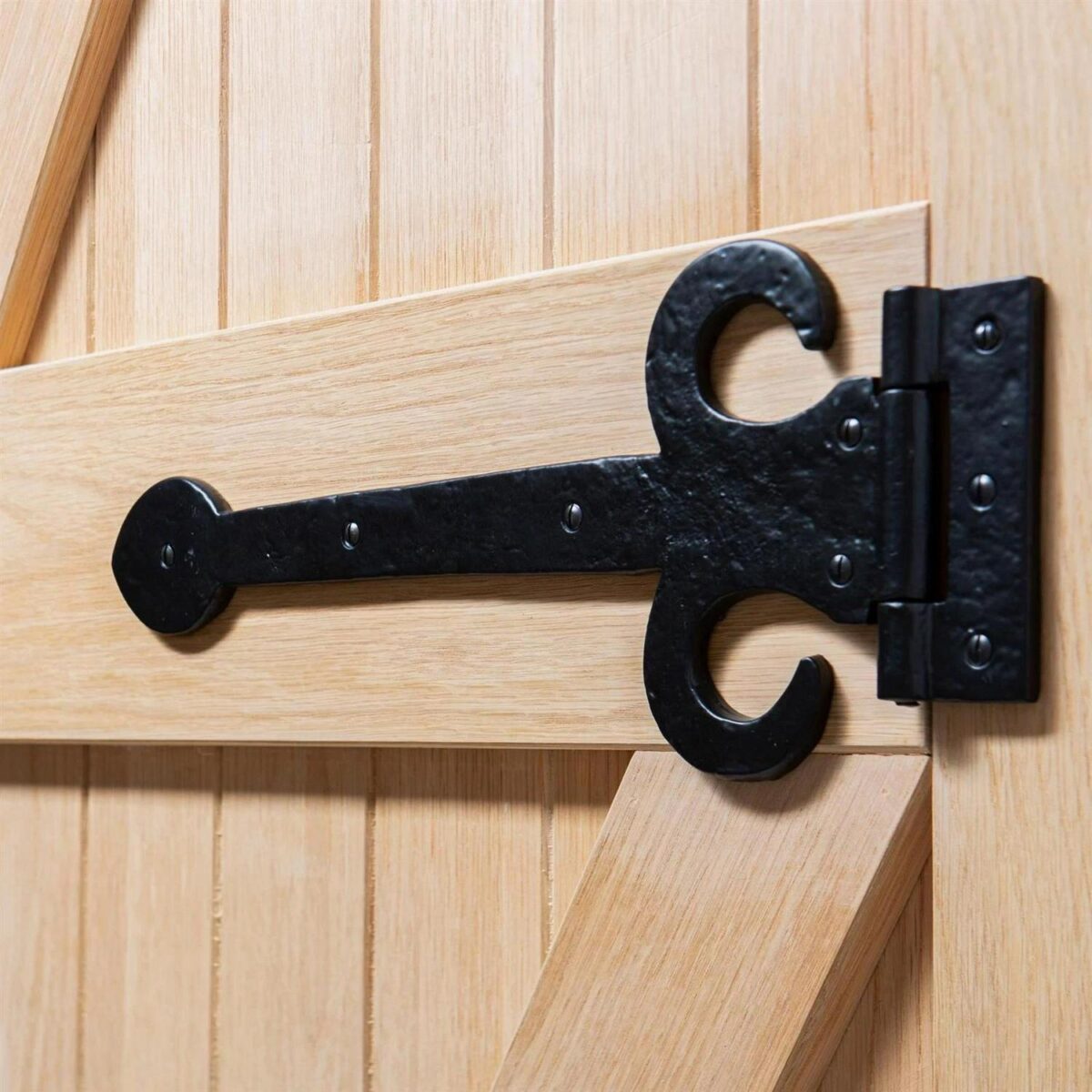 10x Arrowhead T-Hinge Cast Iron Antique Interior Exterior Hinges W400mm Black - Image 6