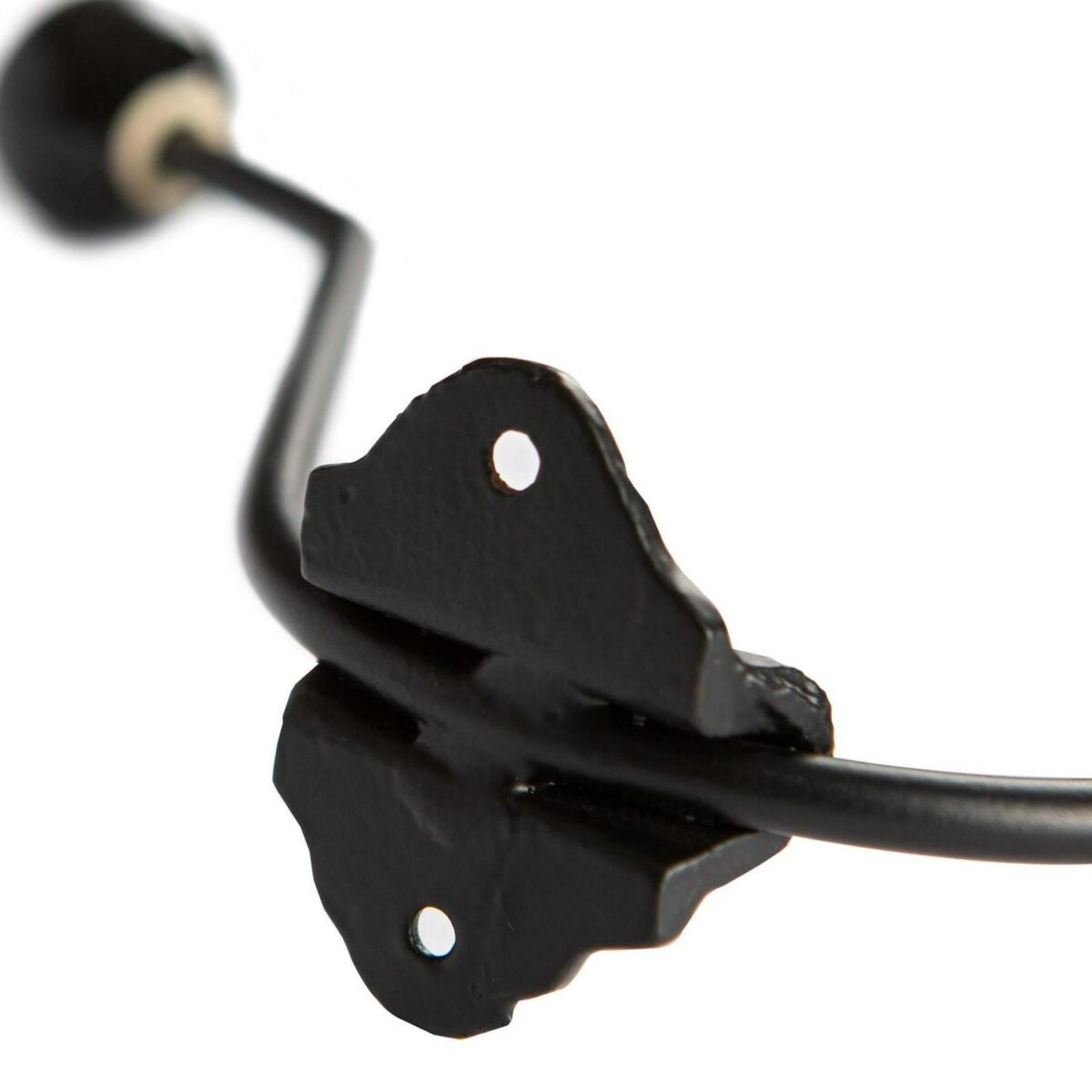 10x Ceramic Ball Hat and Coat Hook Cast Iron Vintage Style W50mm x H180mm Black - Image 3